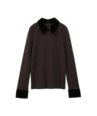 VELOR COLLAR KNIT TOPS 19106ー2432
