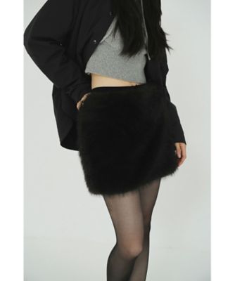 ＜CLANE (Women)＞ＦＡＫＥ　ＦＵＲ　ＬＯＷ　ＷＡＩＳＴ　ＭＩＮＩ　ＳＫＩＲＴ　１９１０９ー６２４２