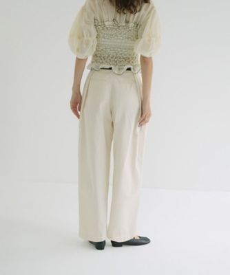 CLANE WIDE TUCK WORK PANTS アイボリー 1 CLANE - ワイドタックワークパンツ - WIDE TUCK WORK PANTS
