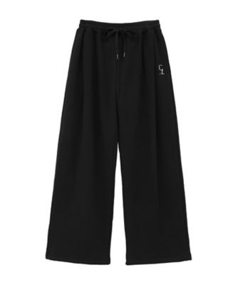 LOGO SWEAT TUCK WIDE PANTS 19110