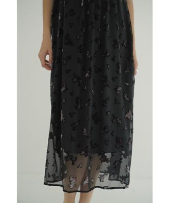 新品クラネ　CLANE FLOWER OPAL PUFF ONEPIECE CLANE(クラネ)｜FLOWER OPAL PUFF ONEPIECE/ワンピース/BLACK の通販