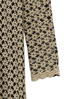 3D FLOWER LACE SLASH NECK
