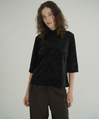 CLANE CRUSHED VELOUR POLO TOPS 2色 CRUSHED VELOUR POLO TOPS 19122ー