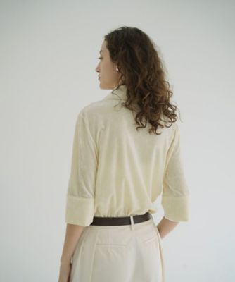 CRUSHED VELOUR POLO TOPS 19122ー