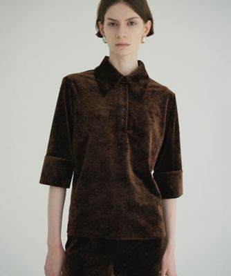 ＜CLANE (Women)＞ＣＲＵＳＨＥＤ　ＶＥＬＯＵＲ　ＰＯＬＯ　ＴＯＰＳ　１９１２２ー４０６２