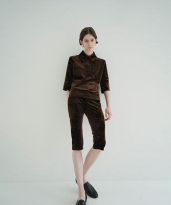 CLANE CRUSHED VELOUR POLO TOPS 2色 CRUSHED VELOUR POLO TOPS 19122ー