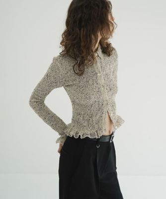 CLANE MIX MESH GATHER SHIRT　クラネ MIX MESH GATHER SHIRT｜TOPS(トップス)｜CLANE OFFICIAL ONLINE
