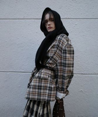 YAK KNIT TRIANGULAR STOLE 19136ー