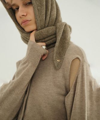 YAK KNIT TRIANGULAR STOLE 19136ー