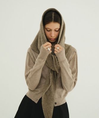 YAK KNIT TRIANGULAR STOLE 19136ー