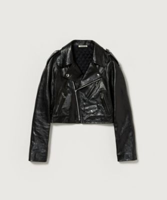 ＜AURALEE (Women)＞ＬＡＭＢ　ＬＥＡＴＨＥＲ　ＣＲＯＰＰＥＤ　ＲＩＤＥＲＳ　ＪＡＣＫＥＴ　Ａ２５ＡＢ０３ＷＸ