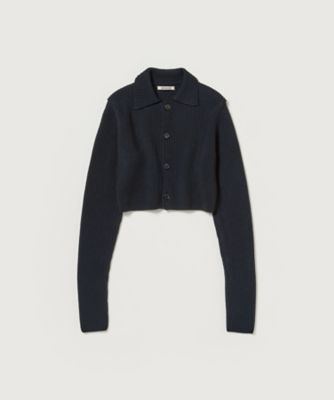 AURALEE (Women)/オーラリー SUPER FINE WOOL SOFT RIB KNIT CROPPED SHIRT CARDIGAN A25AC01JP DARK NAVY トップス【三越伊勢丹/公式】