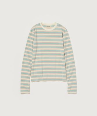 AURALEE (Women)/オーラリー ＧＲＡＤＩＥＮＴ　ＳＴＲＩＰＥ　ＪＥＲＳＥＹ　Ｌ／Ｓ　ＴＥＥ　Ａ２５ＡＰ０３ＧＪ