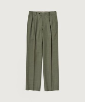 パンツ BLUEFACED WOOL TWOーTUCK SLACKS