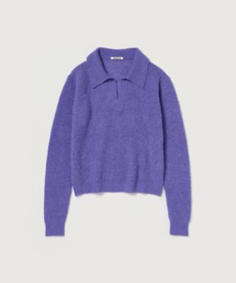オーラリー BABY ALPACA POLO サイズ0 BABY SURI ALPACA SHEER KNIT