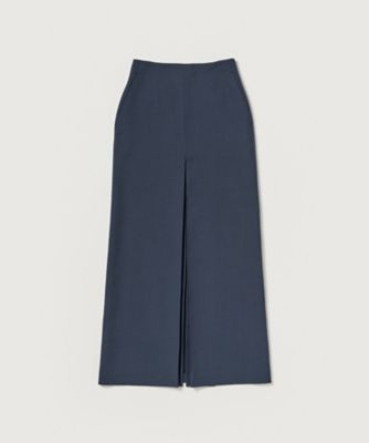 TENSE WOOL DOUBLE CLOTH SLIT SKIRT