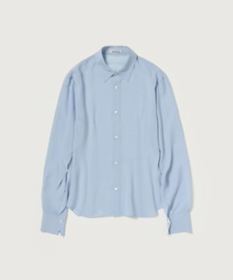 AURALEE 長袖シャツ ライトブルー サイズ5 AIRY SILK GEORGETTE SHIRT A26AS03GG