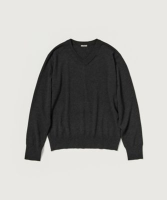 AURALEE 長袖ニット サイズ4 セーター HIGH TWIST WOOL KNIT VーNECK P／O