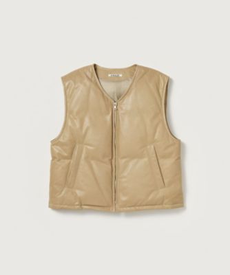 ベスト FINE CALF LEATHER DOWN VEST