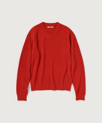 ニット SUPER FINE WOOL RIB KNIT VーNECK