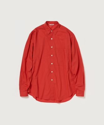 AURALEE えんじ色 長袖シャツ サイズ3 カジュアルシャツ SUPER FINE COTTON LAWN