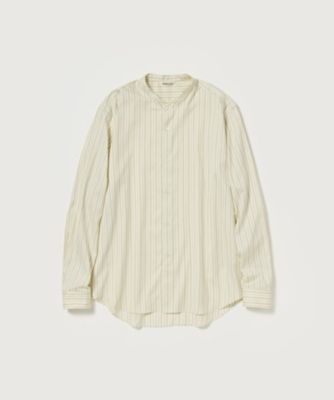 シャツ COTTON SILK STRIPE STAND COLLAR