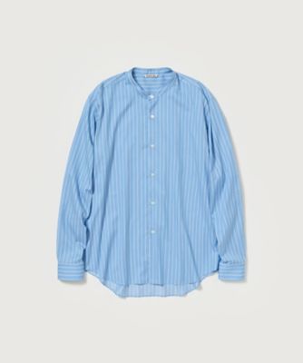シャツ COTTON SILK STRIPE STAND COLLAR