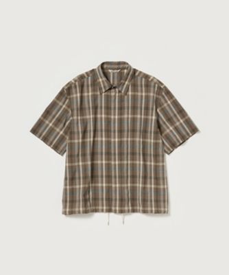 ＜AURALEE (Men)＞シャツ　ＳＵＰＥＲ　ＦＩＮＥ　ＴＲＯＰＩＣＡＬ　ＷＯＯＬ　ＣＨＥＣＫ　ＨＡＬＦーＳＬＥＥＶＥＤ　ＳＨＩＲＴ　Ａ２６ＳＳ０２ＴＣ