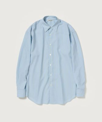＜AURALEE (Women)＞ＳＵＰＥＲ　ＦＩＮＥ　ＷＯＯＬ　ＳＴＲＩＰＥ　ＳＨＩＲＴ　Ａ２６ＳＳ０２ＷＷ